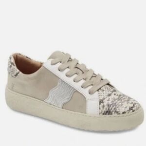 Frye Webster Wave Low Top Tan Suede Leather Silver Sneaker Size Women's 9.5